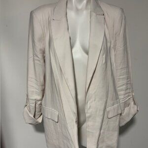 SIMPLY VERA WANG IVORY OPEN FRONT BLAZER WITH ROLL-TAB SLEEVES XL